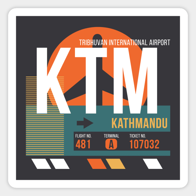 Kathmandu (KTM) Airport Code Baggage Tag A Magnet by SLAG_Creative